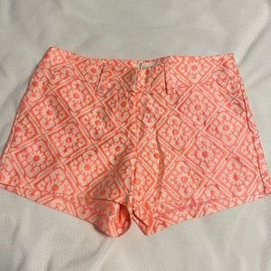 Everly Neon Pink & White Jacquard Fabric Shorts NWT!